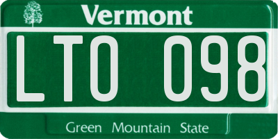 VT license plate LTO098