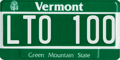 VT license plate LTO100