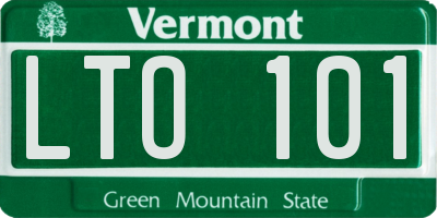 VT license plate LTO101