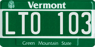 VT license plate LTO103
