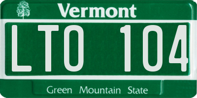 VT license plate LTO104