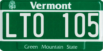 VT license plate LTO105