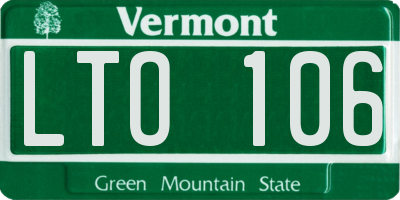 VT license plate LTO106
