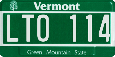 VT license plate LTO114