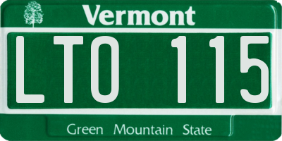 VT license plate LTO115