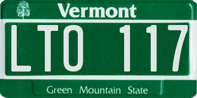 VT license plate LTO117