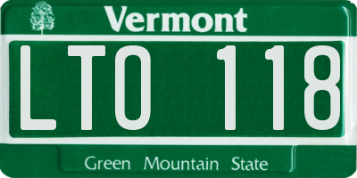 VT license plate LTO118