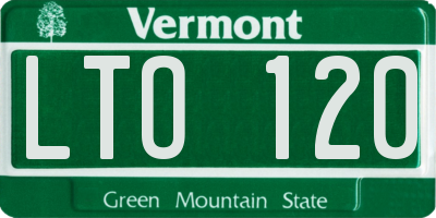 VT license plate LTO120