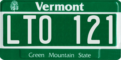 VT license plate LTO121