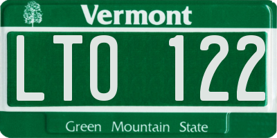 VT license plate LTO122