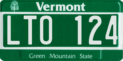 VT license plate LTO124