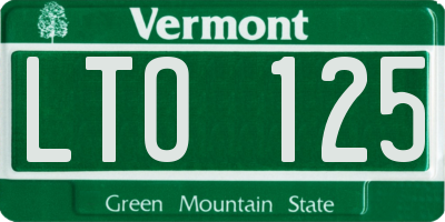 VT license plate LTO125
