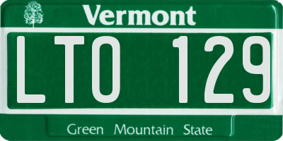 VT license plate LTO129