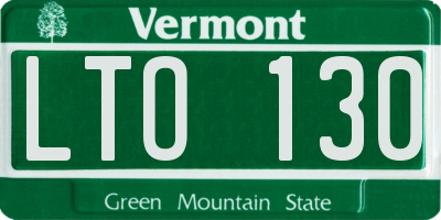 VT license plate LTO130