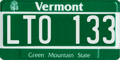 VT license plate LTO133