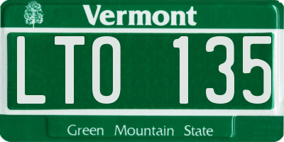 VT license plate LTO135