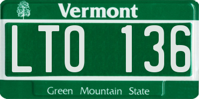 VT license plate LTO136