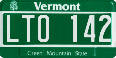 VT license plate LTO142