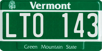 VT license plate LTO143