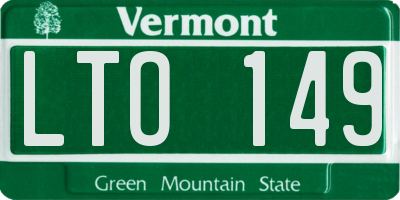 VT license plate LTO149