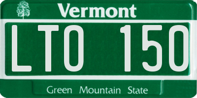 VT license plate LTO150