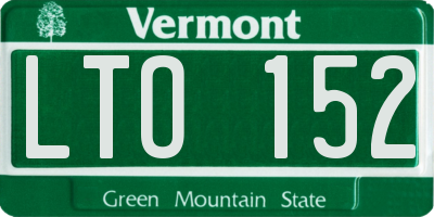 VT license plate LTO152
