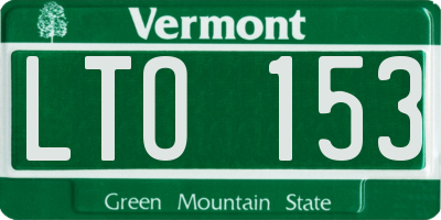 VT license plate LTO153