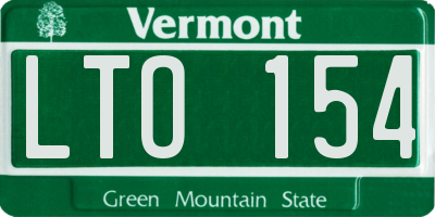 VT license plate LTO154
