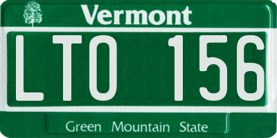 VT license plate LTO156