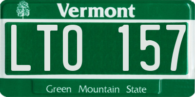 VT license plate LTO157