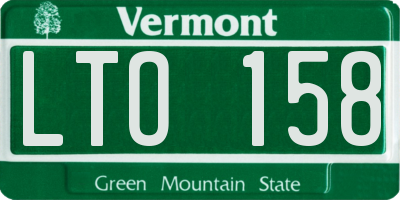 VT license plate LTO158