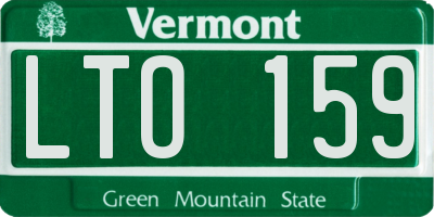 VT license plate LTO159