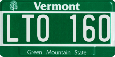 VT license plate LTO160