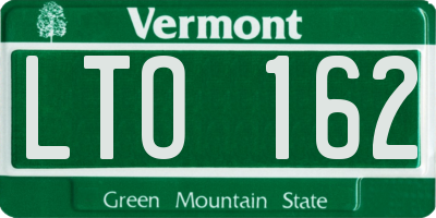 VT license plate LTO162