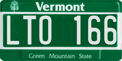 VT license plate LTO166