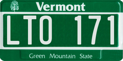 VT license plate LTO171