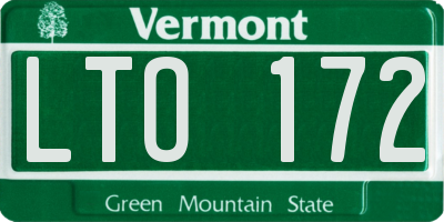 VT license plate LTO172