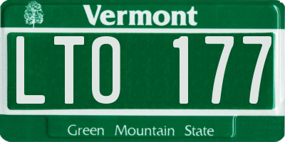 VT license plate LTO177