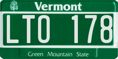 VT license plate LTO178