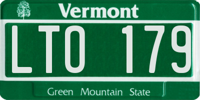VT license plate LTO179