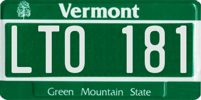 VT license plate LTO181