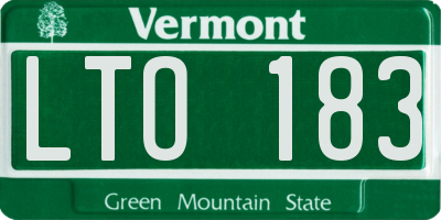 VT license plate LTO183