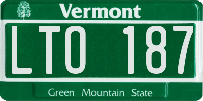 VT license plate LTO187