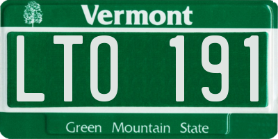VT license plate LTO191