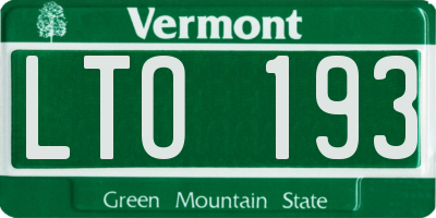 VT license plate LTO193