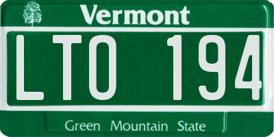 VT license plate LTO194