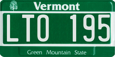 VT license plate LTO195