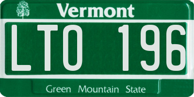VT license plate LTO196