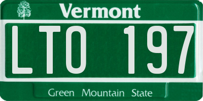 VT license plate LTO197