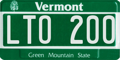 VT license plate LTO200